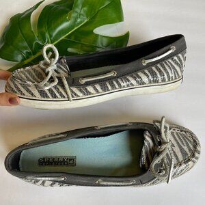 Sperry Zebra Print Top Sider Shoes Size 8, Sperry Animal Print Top Siders